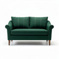 Groen stoffen bank met twee kussens 160 x 80 x 75cm