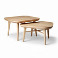 Houten salontafelset van multiplex met afmetingen 80 x 50 x 40cm