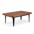 Houten salontafel met zwart metalen poten 120 x 80 x 45cm